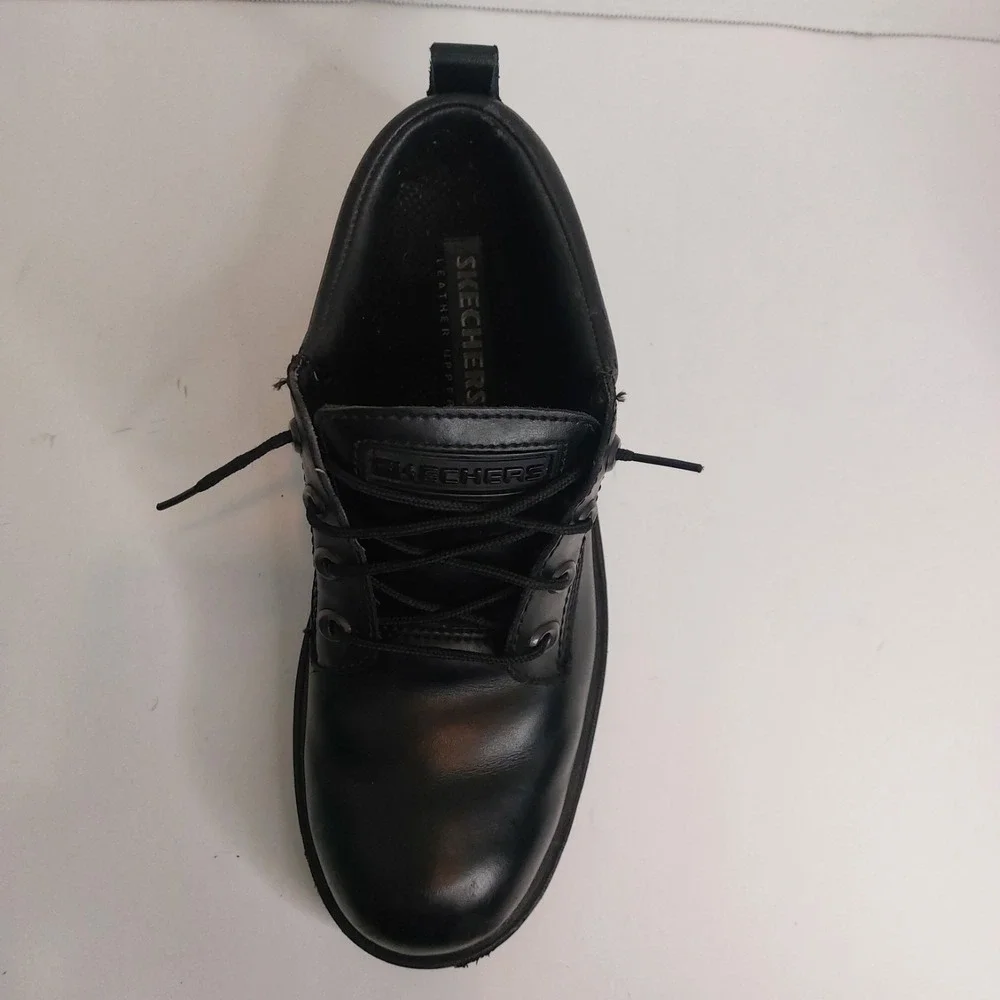 Skechers Leather Upper Black Oxford Shoes Men's Size 9.5 w/ Original Box